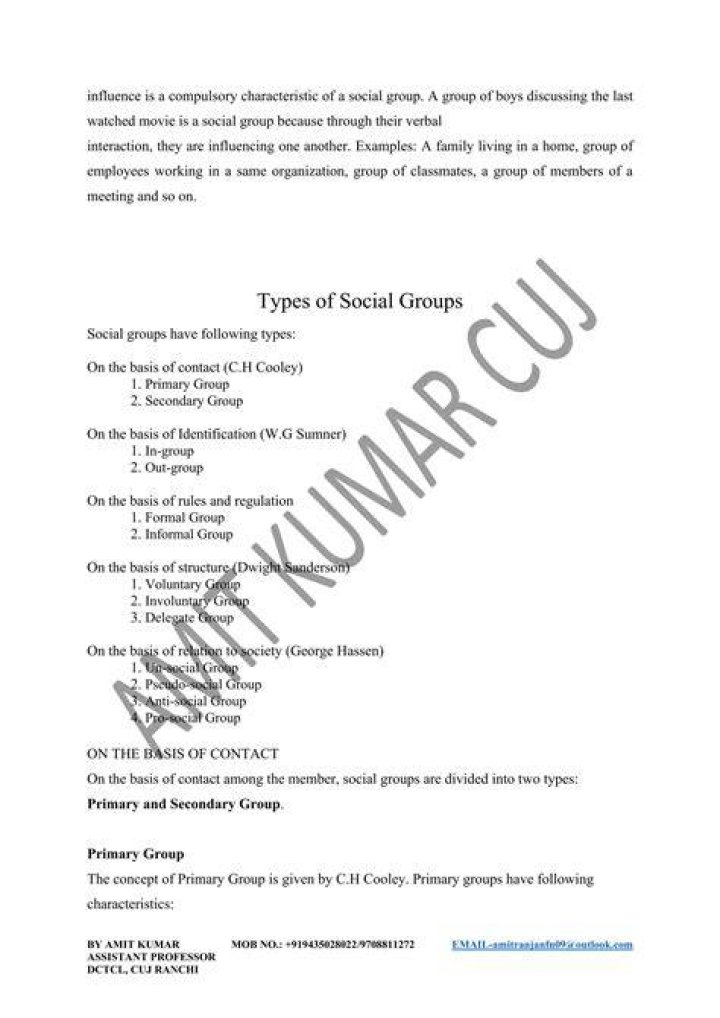 Characteristics of involuntary group