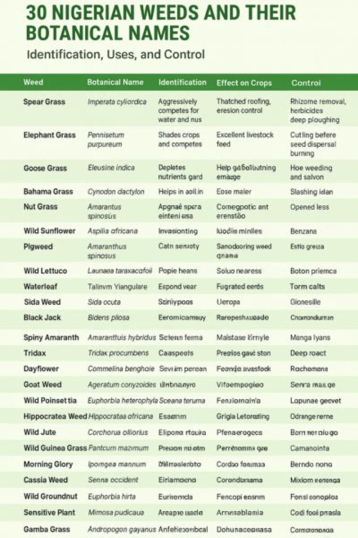 Common Nigerian Weeds & their Botanical Names