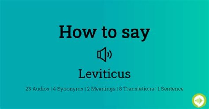 How to pronounce leviticus