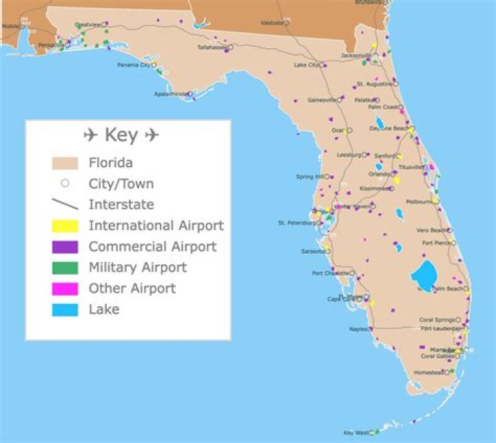 List Of International And Domestic Airports In Florida