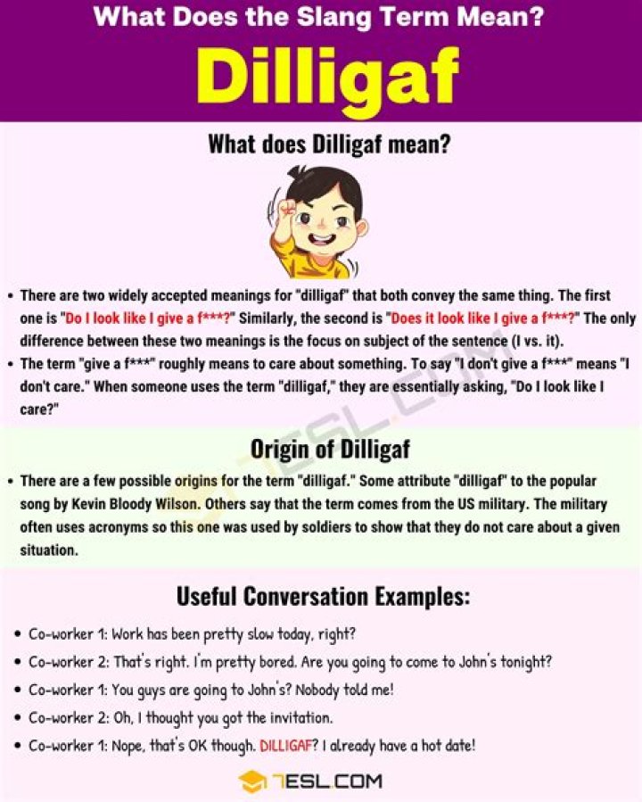 What is dilligaf in slang